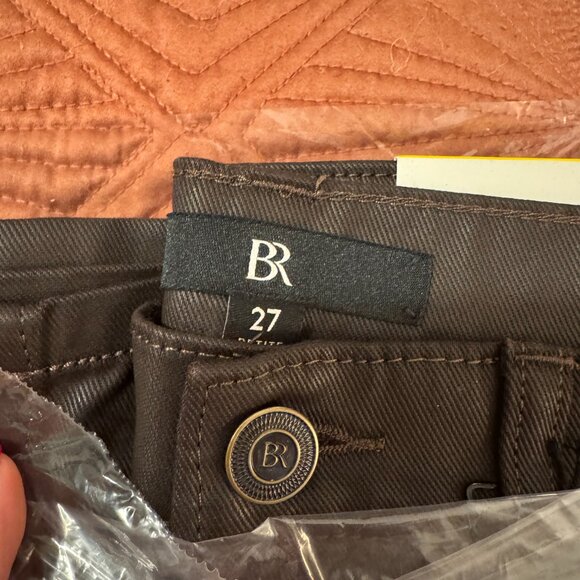 Banana Republic Coated Pintuck Jean in Chocolate Ganache - Size 27 Petite - NWT - Picture 7 of 7